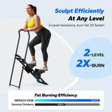 MERACH Stair Stepper for Home Gym Exercise, New Version Vertical Climber Machine for Full-Body Workout, Compact Folding Cardio Exercise Climber with Extended Step Range, Adjustable Handlebar & Pedals