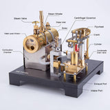 Steam Engine Model with Boiler DIY Kit, SE-01 Full Metal Beam Engine Steam Engine Model Kit that Works with Centrifugal Regulator (84PCS)