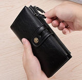 Men's Zipper Wallet Coin Purse Male Retro Hand Clutch Phone Bag Hasp Money Bag (Color : A Size : One Size)