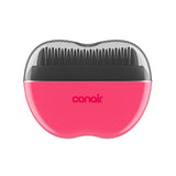 Conair Cordless Heated Brush, Portable Ceramic Ionic Smoothing Brush for Frizz Control & Shine, Rechargeable, 2 Heat Settings, Travel-Friendly Styling Tool with Protective Cover, Hot Pink & Black