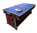 7ft Pool Table Air Hockey 3 in 1 Pool Table Red Felt - Crown