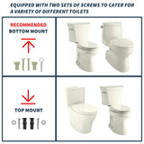 Ccbello ELONGATED toilet seat risers for seniors, Slow Close, Elevated toilet seat, Heavy Duty, Never Loosen, Raised toilet seat elongated bowl, Almond/Bone(18.5”)