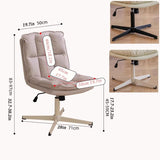 Mid‑Back Leather No‑Wheel Office Chair for Reception Conference Home Office