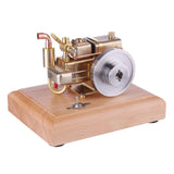 MechPuConToy Engine Model Kit That Works, Water-Cooled Mini Four-Stroke Engine Model with Wooden Base