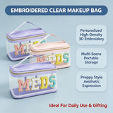 DegoCython Medicine travel bag, Waterproof Nylon PVC, Embroidered Mesh Compartment, Anti-Splash Clean Surface, clear travel bags for toiletries, Portable Med Medicine Holder, For Women Daily.