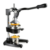 Juicer Manual Cast Iron Citrus Juicer, Heavy-Duty Orange Lemon Squeezer, Extra-Large Commercial Citrus Press, Easy to Clean with Bonus Stainless Steel Cup (Black)