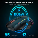 Wireless Gamer Mouse w/Rapid Fire Key, 8 Macro Buttons, 45-Hour Reliable Power