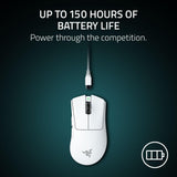 Razer DeathAdder V4 Pro Wireless Gaming Mouse, 8Khz, 57g, White