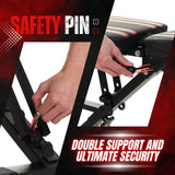 Adjustable Weight Bench - Professional Grade Fitness Equipment for Full Body Workout. Larger Size, Heavy-Duty Steel Construction, 8-Position Backrest, Foldable Design, Ready to Use Maple99