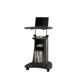 Techni Mobili Sit-to-Stand Rolling Adjustable Height Laptop Cart with Storage, Graphite, 22 x 16 x 46