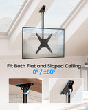 MOUNTUP Outdoor Ceiling TV Mount for 26"- 65" TVs, Waterproof & Rustproof Outside Ceiling Mount with Stainless Steel Hardware, Heavy Duty 99lbs Full Motion Bracket for Patio/Gazebo, Max VESA 400x400mm