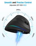 AOC Ergonomic Mouse, 2.4GHz Wireless Bluetooth Vertical Mouse, Rechargeable