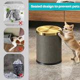 YOJIA 4 Gallon Bathroom Trash can with Swing Lid, Grey Gold