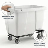 8 Cubic Foot 500 lb. Trash Cube Truck, White Commercial Laundry Cart