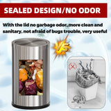 LEASYLIFE 4.8GALStainless Steel Bathroom Trash Can with Lid, Silver Trash Can with Flipping Lid, Garbage cans for Kitchen，Living Room,Dental Office，Hotel,Guest Room(4.7gal-Silver)