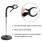 LUEXBOX Hair Dryer Stand, 360 Degree Rotating Lazy Stand with Heavy Base, Hands-Free Blow Dryer Holder, Adjustable Height Holder