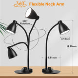 BOHON LED Desk Lamp with USB Charging Port 3 Color Modes Dimmable Reading Light Intelligent Induction Auto Dimming Task Lamp Neck Flexible Table Lamp for Bedside Office, AC Adapter Include