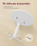Dining Table Set, Round Dining Table with 2 Upholstered Kitchen Chairs, for Small Spaces, Kitchen, Living Room