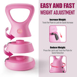 EAST MOUNT 15LB Adjustable Kettlebell Set – 3-in-1 (5/9/15 LB), Compact Adjustable Weights, Wide Triangle Handle and Wrist-Friendly Design, Pink