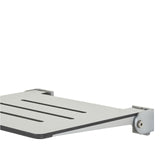 Seachrome 18 inch Silhouette Slimline Folding Wall Mount Shower Bench Seat, Light Gray Seat with Silver Frame