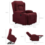 Best Choice Products Modern Linen Electric Power Lift Chair, Recliner Massage Chair, Adjustable Furniture for Back, Legs w/ 3 Positions, USB Port, Heat, Cupholders, Easy-to-Reach Button - Burgundy