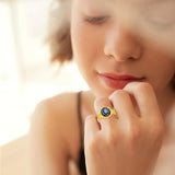 Oseew 2027 Graduation Class Ring for Women High School Senior(Yellow Gold)
