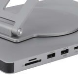 Mingzhe Laptop Docking Station Stand with 10-in-1 USB C Hub, 360 Rotating