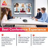 Wireless Conference Microphone with Speaker | Bluetooth, USB & 4 Mics | 360° Pickup Upto 4M Audio Array