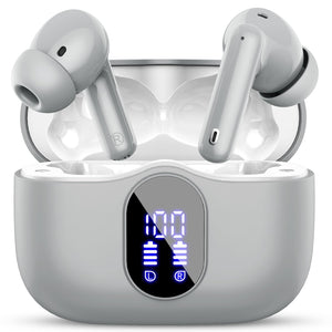 Wireless Earbuds Bluetooth 5.3 Headphones Bass Stereo Ear Buds with Noise Cancelling Mic LED Display Btootos