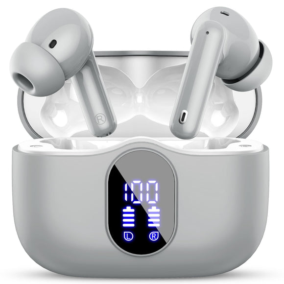 Wireless Earbuds Bluetooth 5.3 Headphones Bass Stereo Ear Buds with Noise Cancelling Mic LED Display Btootos
