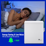 DEMULLER 4.0 Cu.ft Chest Freezer with Electronic Panel, Accurate Temperature Display to 1 ℉, White Deep Freezing Machine with 2 Removable Baskets, Compact Size for Any Space