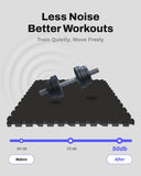 AIRHOP 0.79in Thick 24 Sq Ft Exercise Equipment Mats, 6 Tiles Upgraded Rubber Top with High Density EVA Foam, Large Interlocking Puzzle Gym Flooring for Home Gym, Heavy Weight Workout,Black