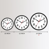 AKCISOT 14 Inch Wall Clock Silent Non-Ticking Modern Wall Clocks Battery Operated - Analog Classic Clock for Office, Home, Bathroom, Kitchen, Bedroom, School, Living Room(Black)