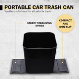 HAUSSIMPLE Car Trash Can for Vehicles Leakproof Compact Garbage Bin w/Stability Flap, Anti-Slip Base, Portable Trash Holder for Cars, Trucks, SUVs, Minivans (Black, Large)