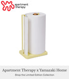Yamazaki Home Tosca One-Handed Tear Paper Towel Holder - Kitchen Storage Rack - Steel + Wood