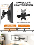Bracwiser Dual Monitor Wall Mount for 17 to 32 inch Computer Screens, Each Holds to 22 lbs, Heavy Duty Telescoping Wall Monitor Arms, 75x75/100x100 VESA Horizontal Assembly Wall Mount, Black, WM94X2