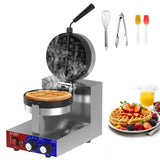 HTTSICHI Commercial Waffle Maker - Belgian Waffle Maker w/Non-stick Baking Pan and 550℉ Heating, 1200W Rotating Waffle Iron for 1.2" Thick