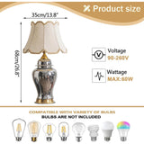 KUddYYKi Classic Desk Lamp Ceramic Table Lamp for Living Room Silver Glaze Finish Table Lamp