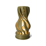 MAKER 3D Twist Spiral Table Lamp in Bronze - Handmade 3D Printed Shadow Projection Night Light, Dimmable USB LED Bedside Accent Lamp for Bedroom, Nursery and Office Desk Decor