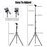 Golemas Hair Dryer Stand, Height Adjustable Hands-Free Lazy Blow Dryer Holder with 180 Degrees Rotatable Larger Clamp Non-Slip Tripod, for Bathroom, Vanity, Makeup Room Floor or Countertop Pet Salon