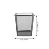 GANAZONO Black Mesh Square Trash Cans, Waste Basket with Open-Top for Office, Home, Kitchen