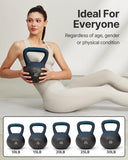 YOTTOY Soft Kettlebell with Leather Handle – Anti-Slip Sweat-Absorbing Grip, Home Gym Kettlebell Weights for Strength Training (Blue, 15 LB)
