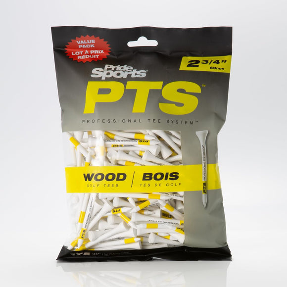 Pride Professional Tee System ProLength Tee, 2-3/4 Inch - 175 Count (Yellow on White)