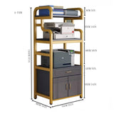 LICONG-2020 Office Printer Stand Iron Shelf Living Room Shelf Floor Shelf Raised Bookshelf Organizer Simple Printer Stand (White, 4 Layer)