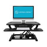 40" Electric Standing Desk Converter - Adjustable Height Desktop Riser with USB Charging Outlet & Detachable Keyboard Tray - Holds