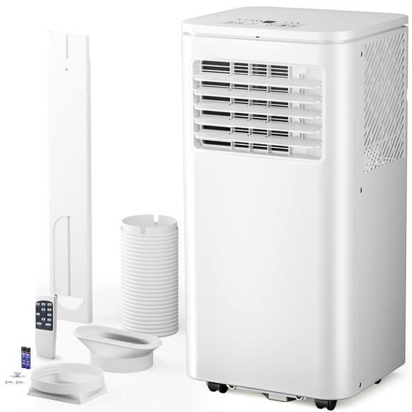 Portable Air Conditioner 8000 BTU, Remote Control, Fan Mode, Cools 350sq. ft, 24 Hour Timer, Quiet Operation