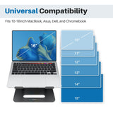 Adjustable Laptop Cooling Stand with 2 Quiet Fans & RGB Lighting, Aluminum Alloy & Foldable Ergonomic Design for MacBook