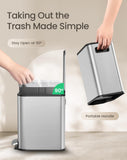 Cesun Small Bathroom Trash Can with Lid Soft Close, Step Pedal