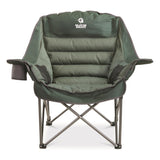 Guide Gear Oversized Extra Large Padded Camping Chair, Portable, Folding, Large Camp Lounge Beach Chairs for Outdoor, Adults, Men and Women, Heavy-Duty 400 Pound Capacity, with Cup Holder Green