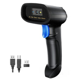 PecuMecu Bluetooth 1D 2D Barcode Scanner, 3-in-1 Bluetooth & 2.4G Wireless & USB QR Barcode Reader, PDF417 Data Matrix Handheld Bar Code Scanner Work with Windows, Android, iOS